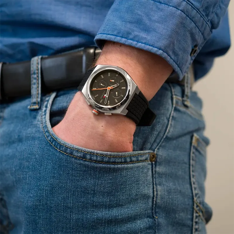 Tommy Hilfiger Harley Black Dial Leather Men's Watch Watch- 1791898